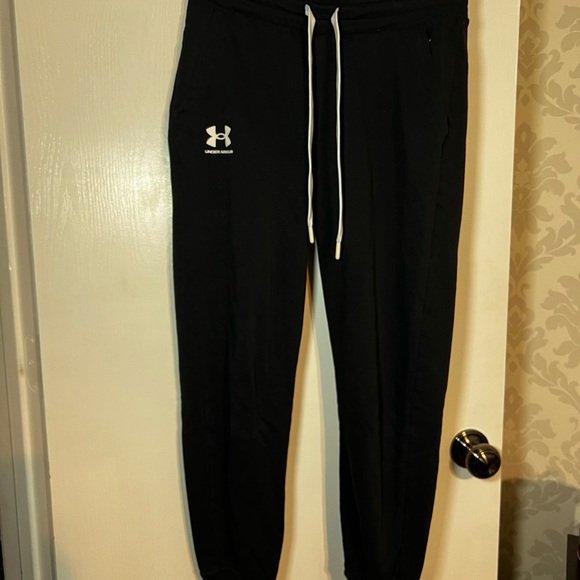 Under Armour Black Sweatpants with White Accents - Picture 3 of 4